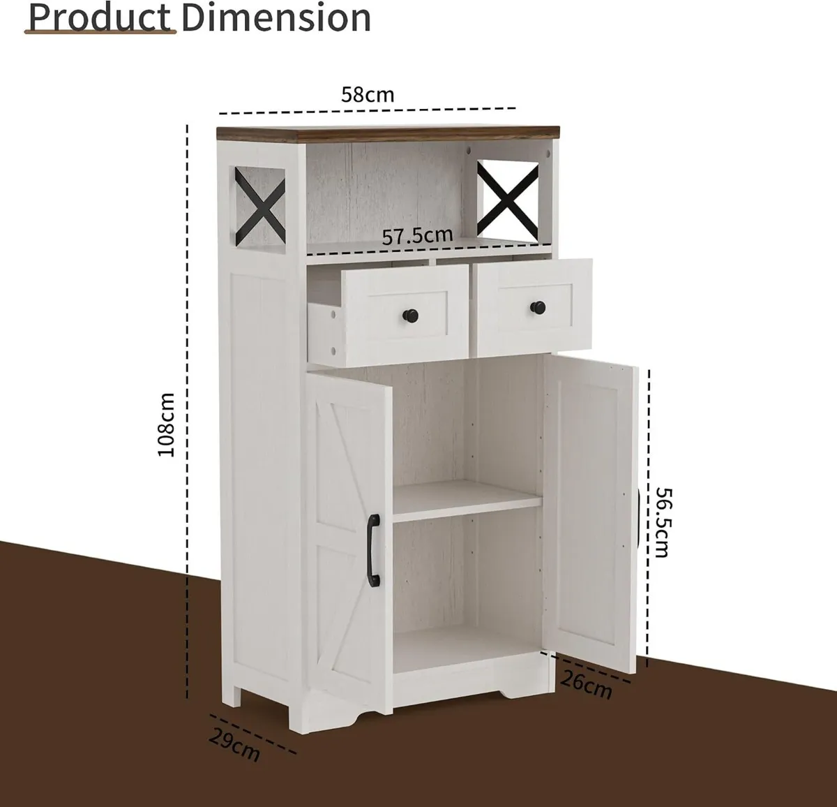Sideboard Cabinet Kitchen Cupboard for Living Room - Image 2