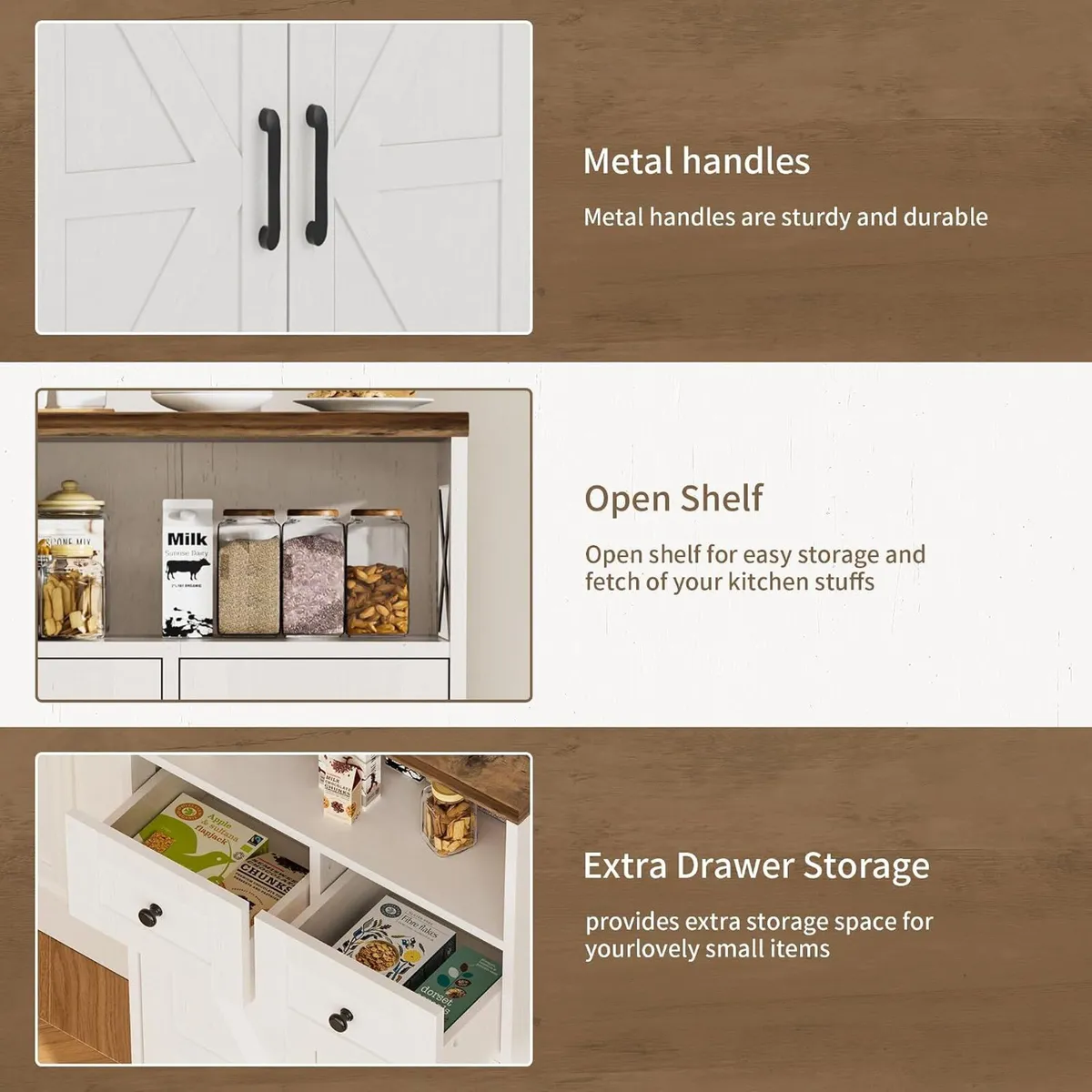 Sideboard Cabinet Kitchen Cupboard for Living Room - Image 3