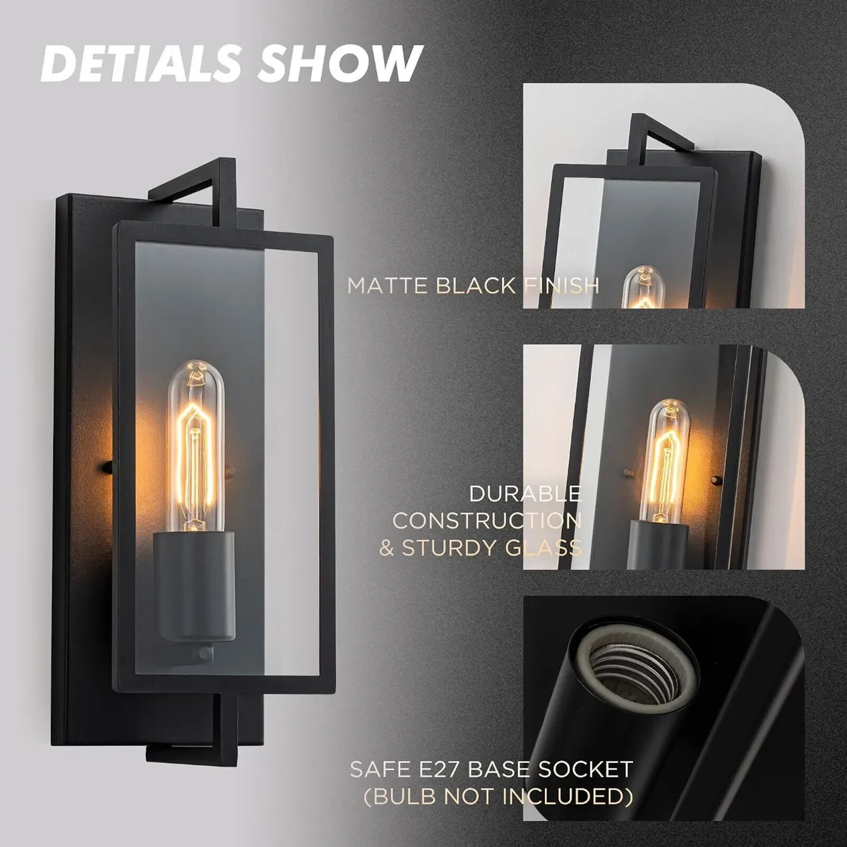 Industrial Wall Lights Sconce Lighting Metalglass - Image 3