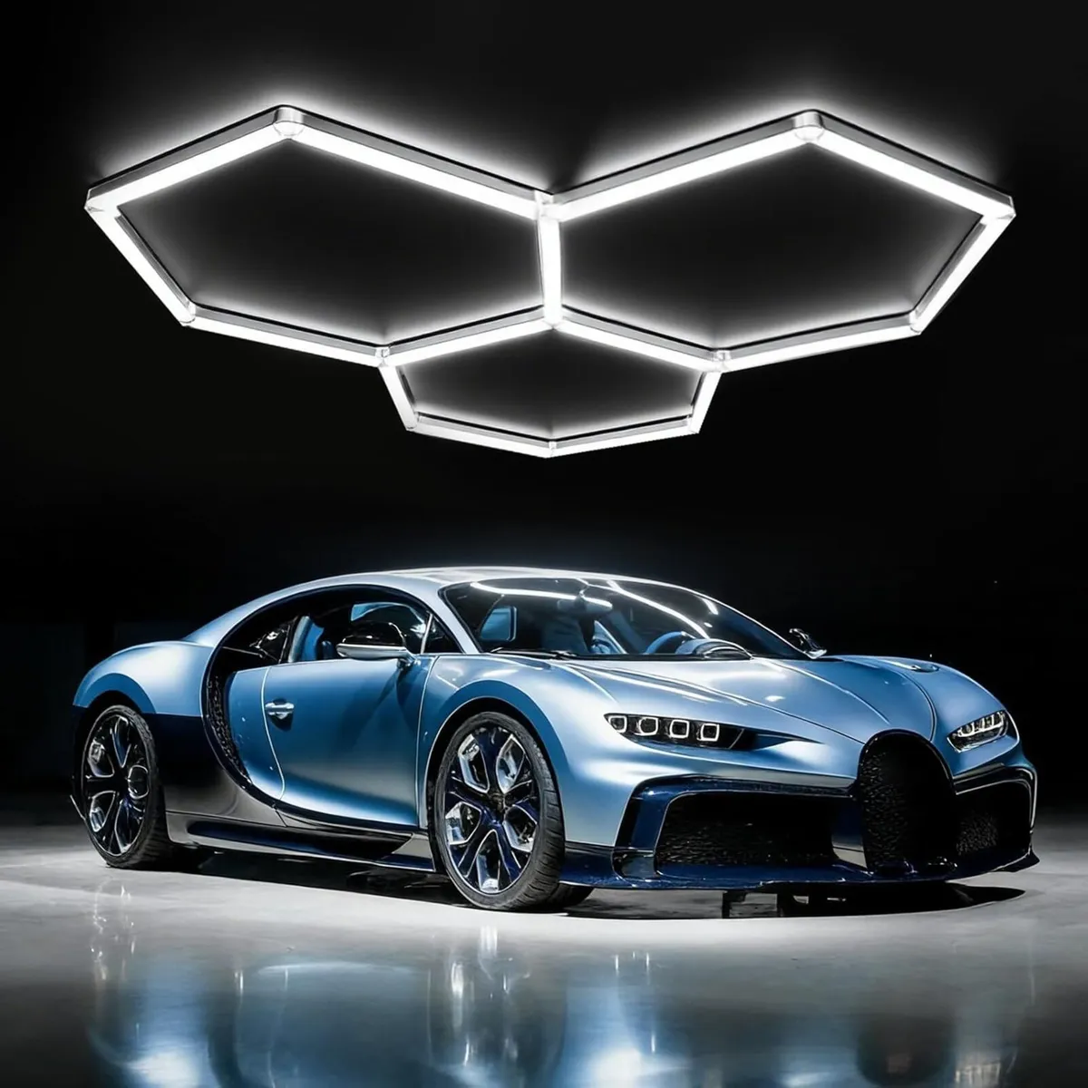 Hexagon LED Garage Ceiling Light 3 Hex 128W - Image 1