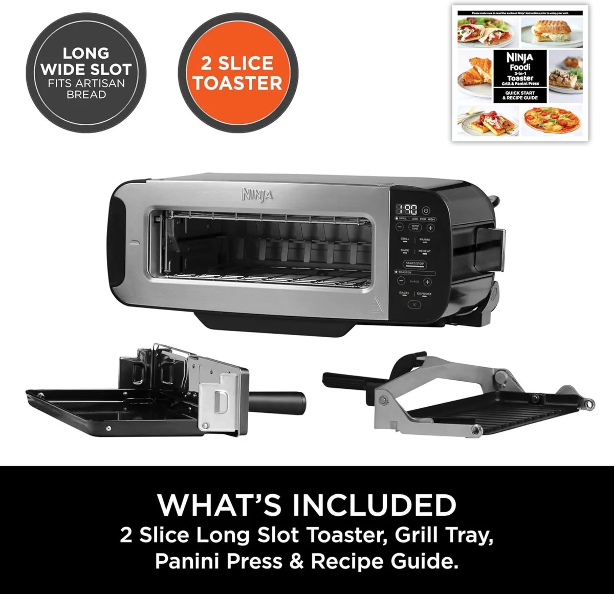 Foodi 3-In-1 Toaster Grill and Panini Press Stone - Image 3
