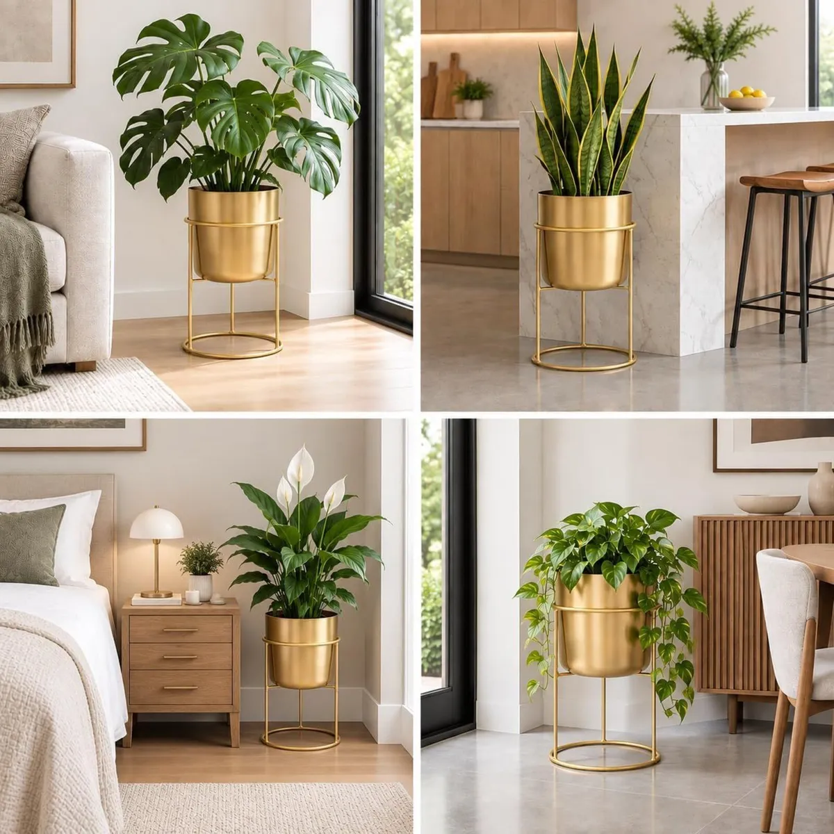 Metal Plant Pot with Painted Stand Xl 35CM - Image 2