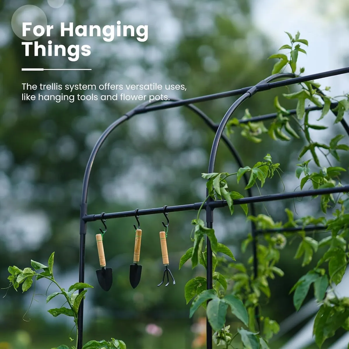 Galvanized Metal Raised Garden Bed with Trellis - Image 3