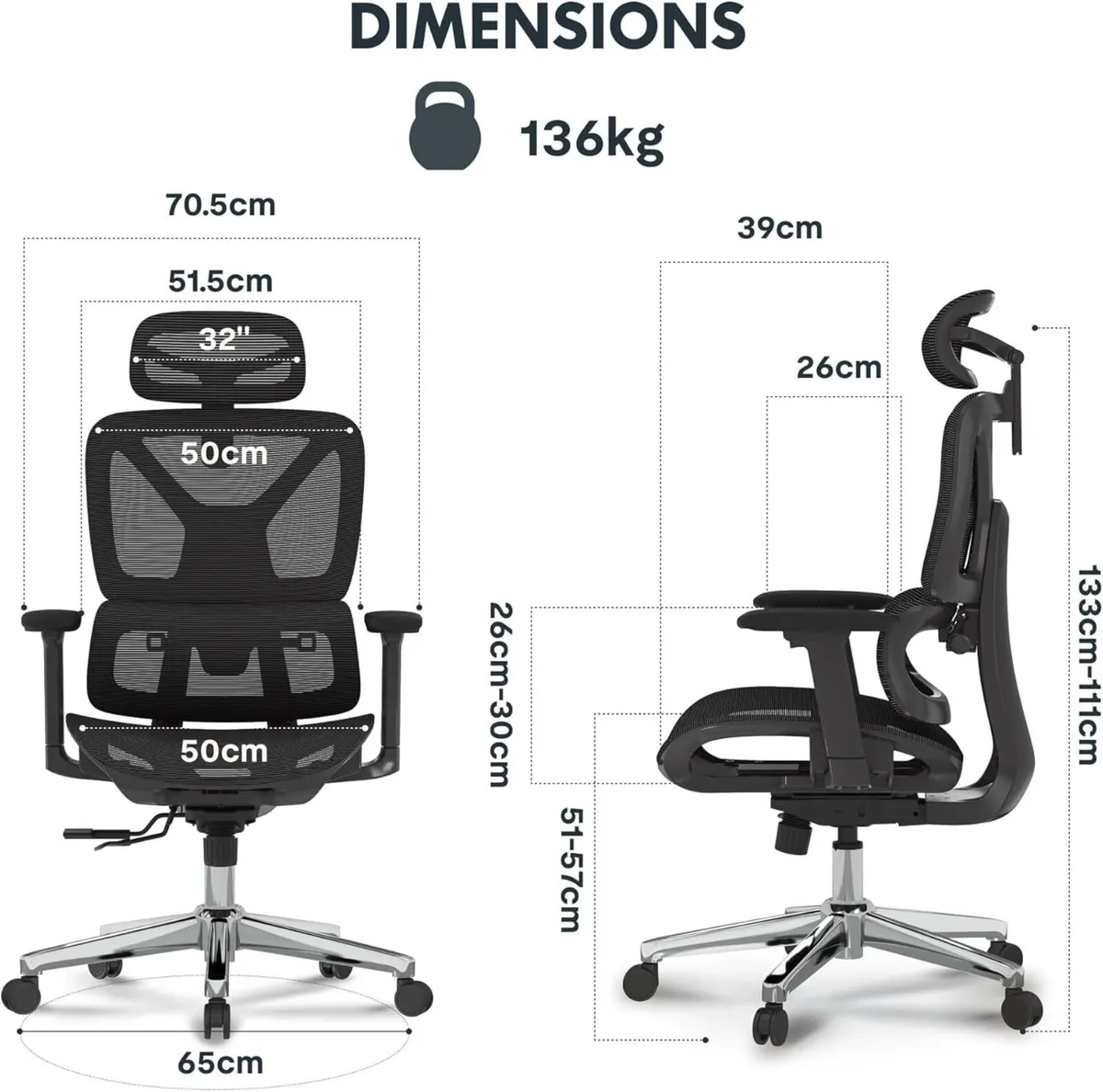 Ergonomic Office Chair Desk 3d Armrests Headrest - Image 2