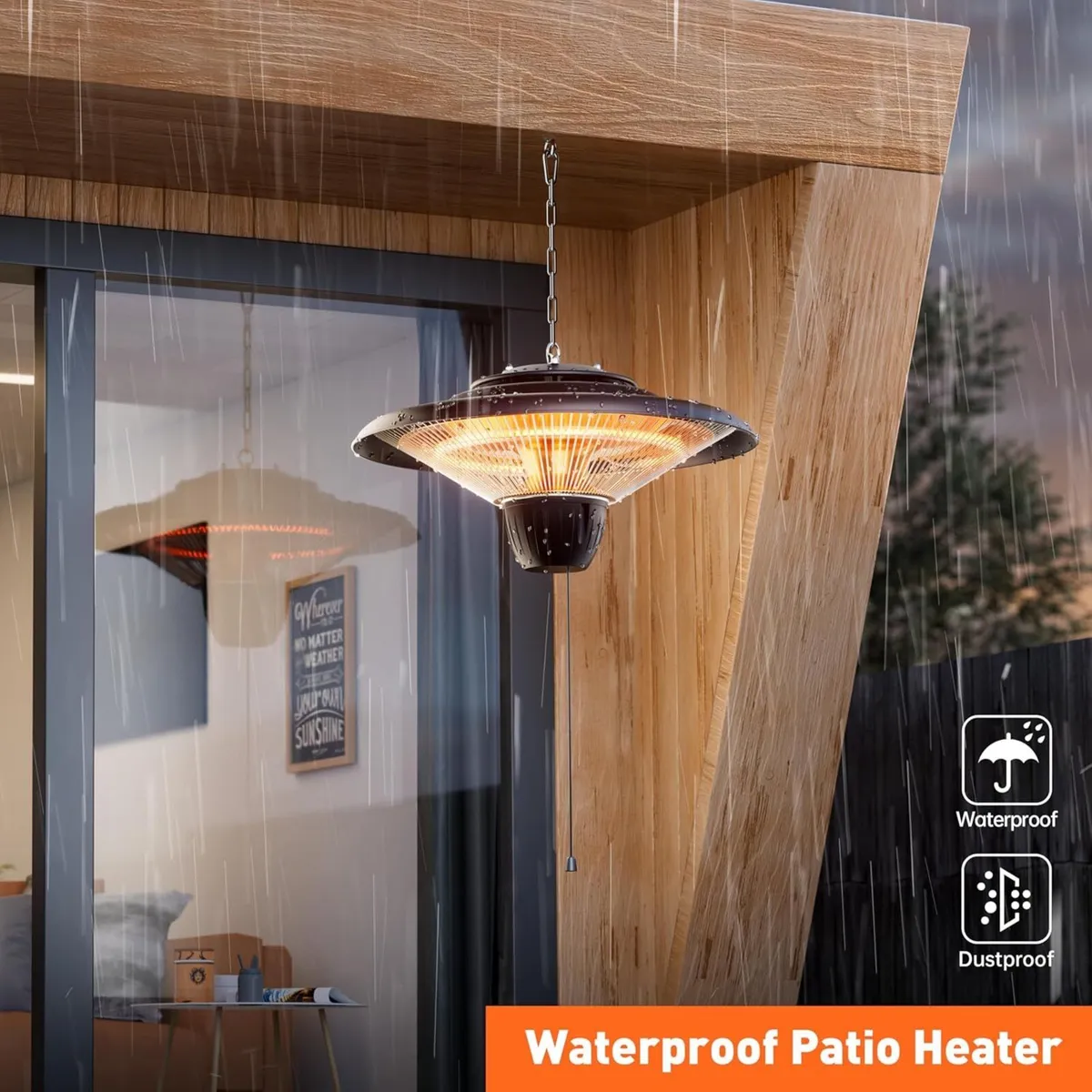Hanging Patio Heater Outdoor 1500W - Image 3