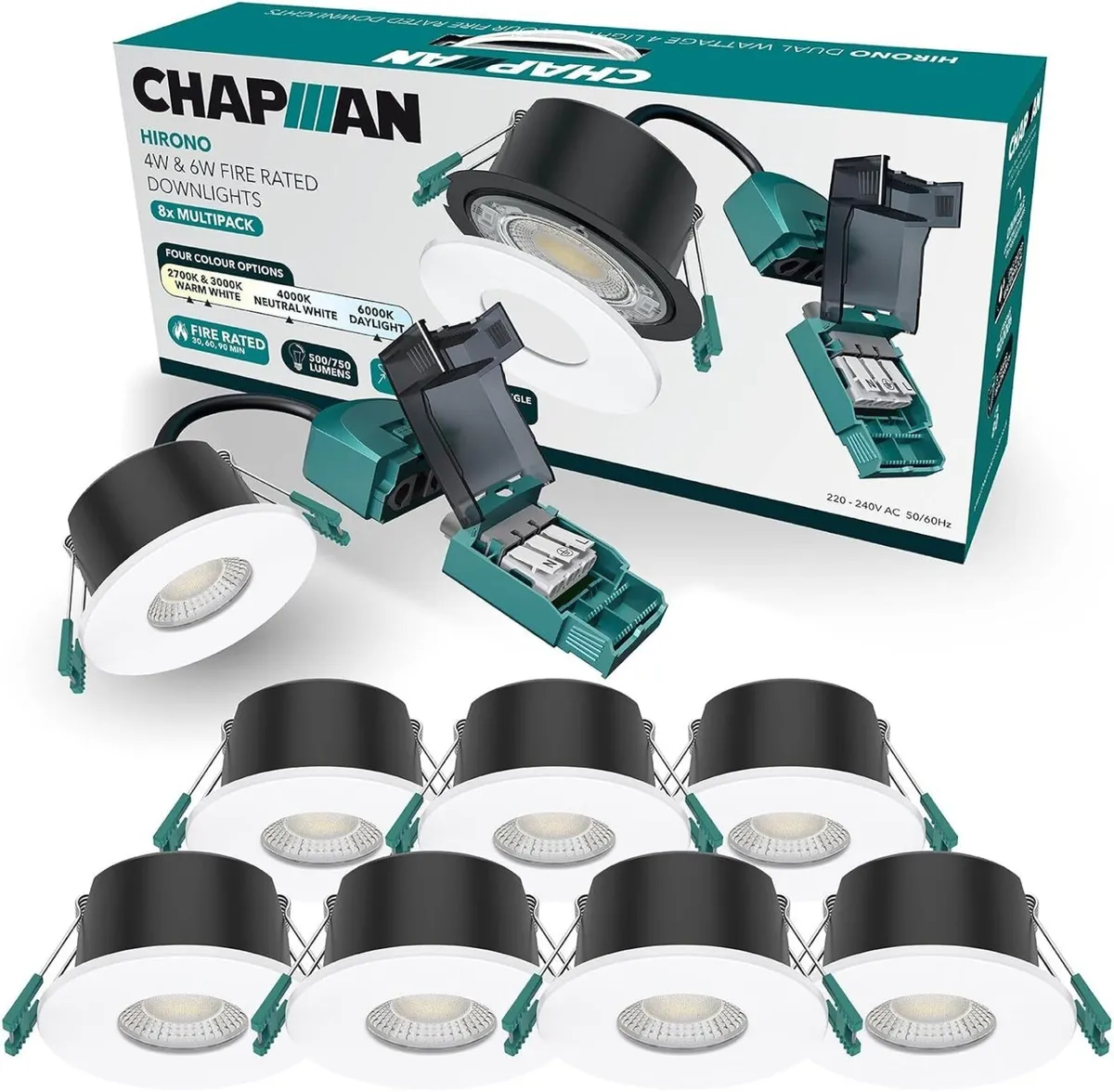 Chapman Hirono Pro 4W 6W Fire Rated Downlights (8 - Image 1