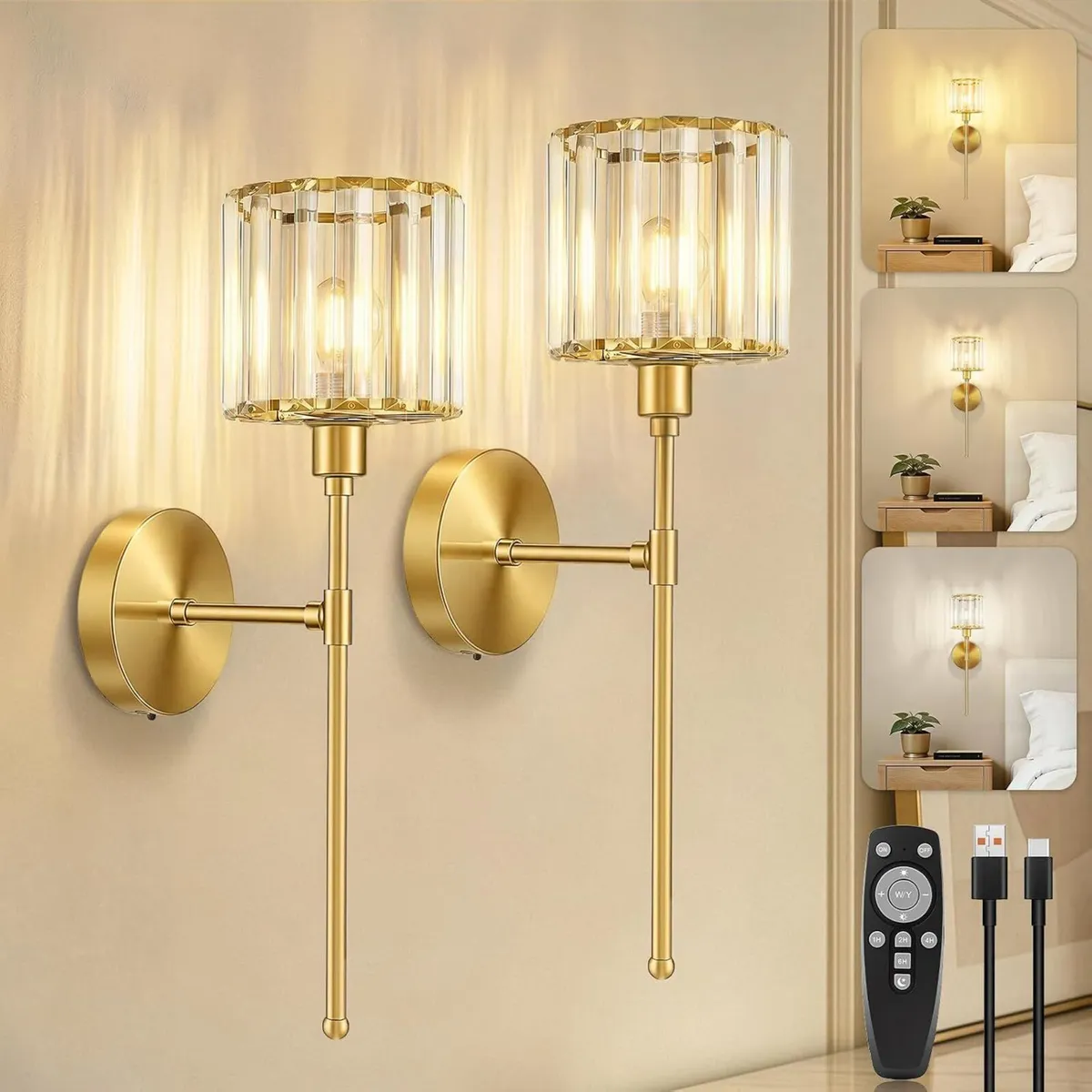 Crystal Rechargeable Wall Lights - Image 1