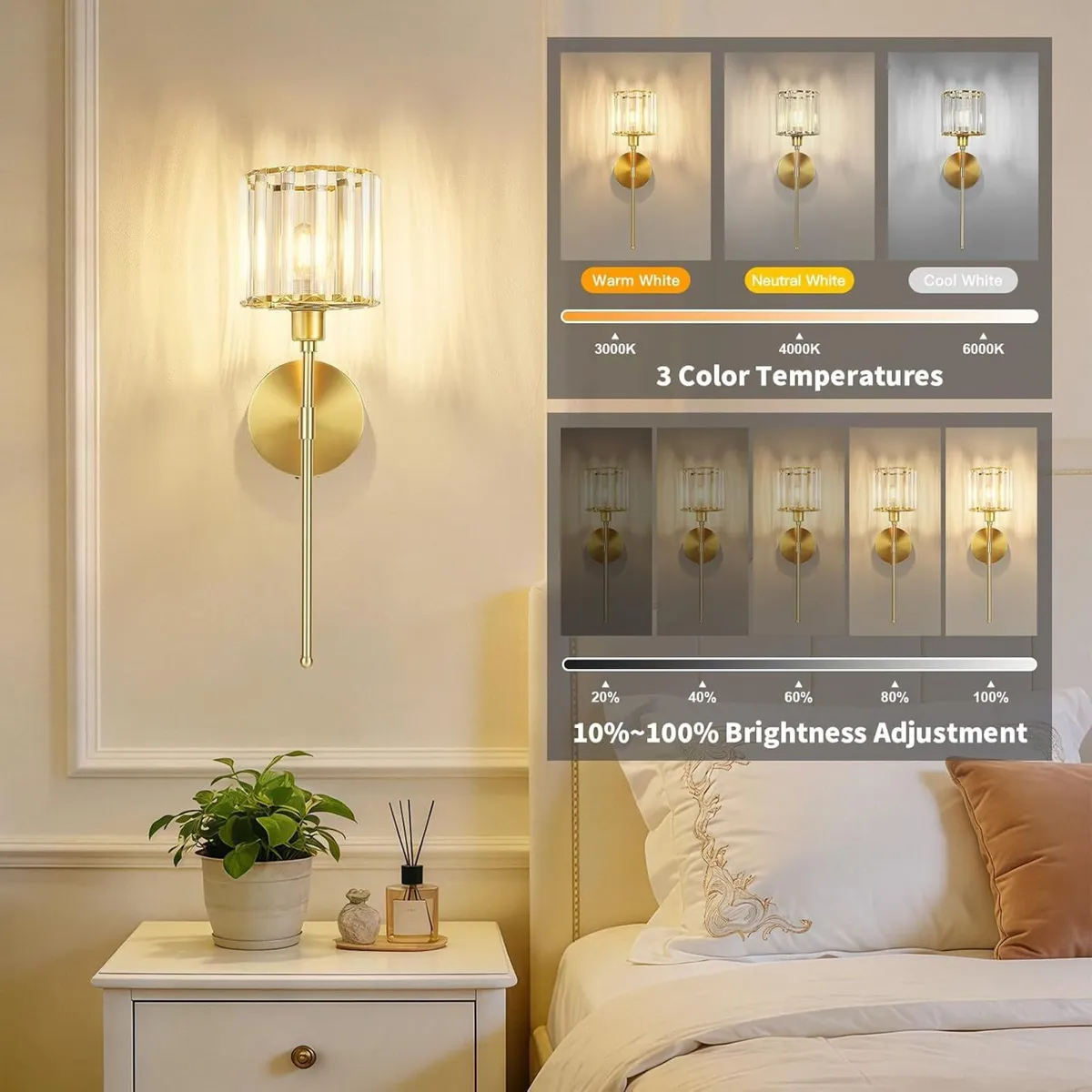 Crystal Rechargeable Wall Lights - Image 2