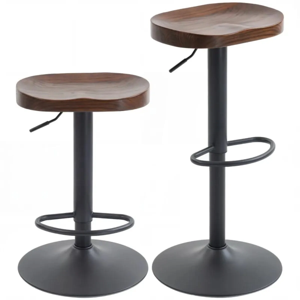 Bar Stool Set of 2, Height-Adjustable Swivel Chair - Image 4