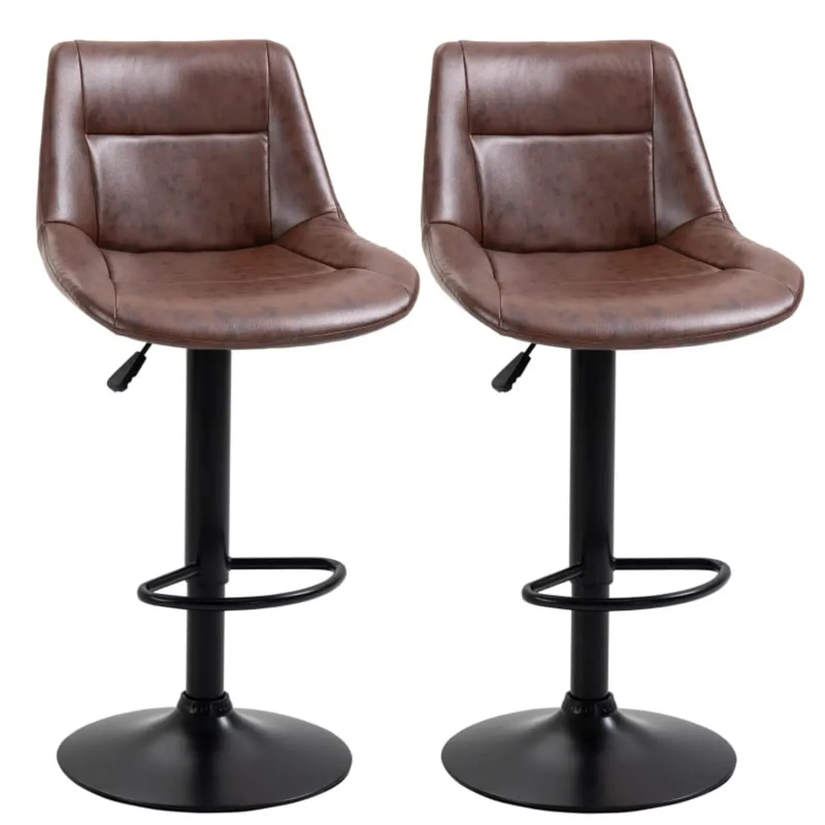 2-Piece Set of Bar Stools Bar Chairs, Height Adjus - Image 2