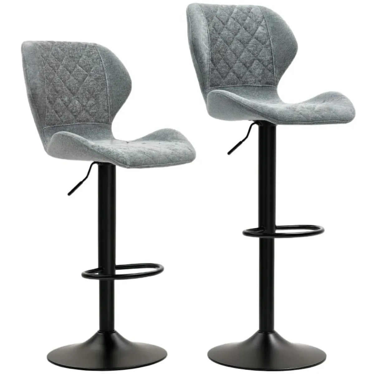 Bar stools 2-piece set, height-adjustable kitchen - Image 1