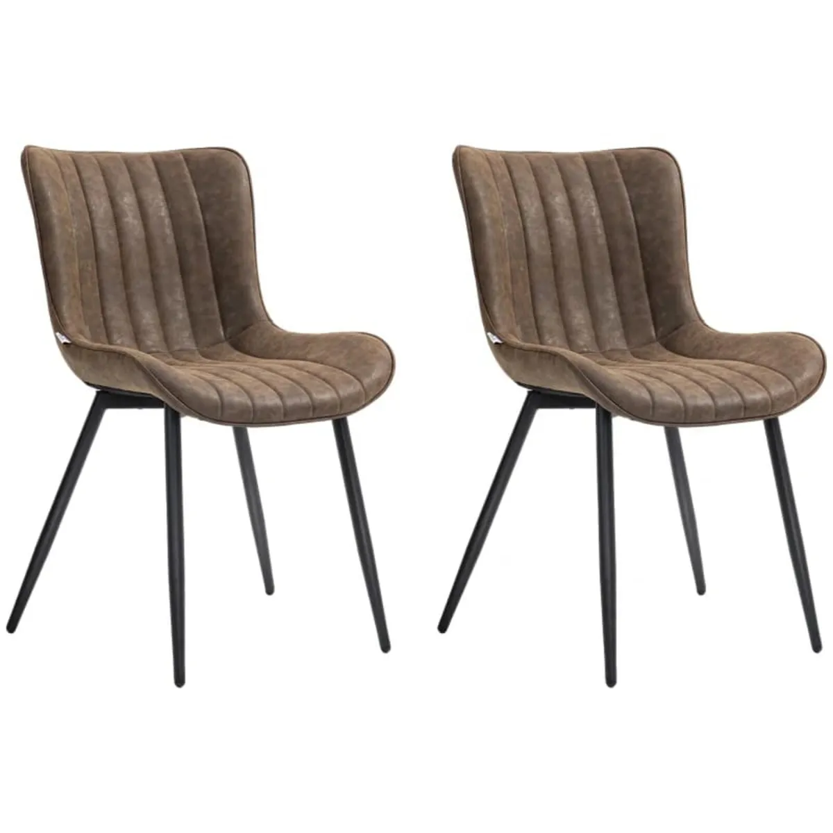 Set of 2 modern tufted dining chairs for living ro - Image 4
