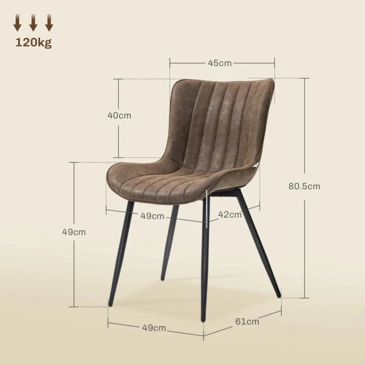Set of 2 modern tufted dining chairs for living ro - Image 3