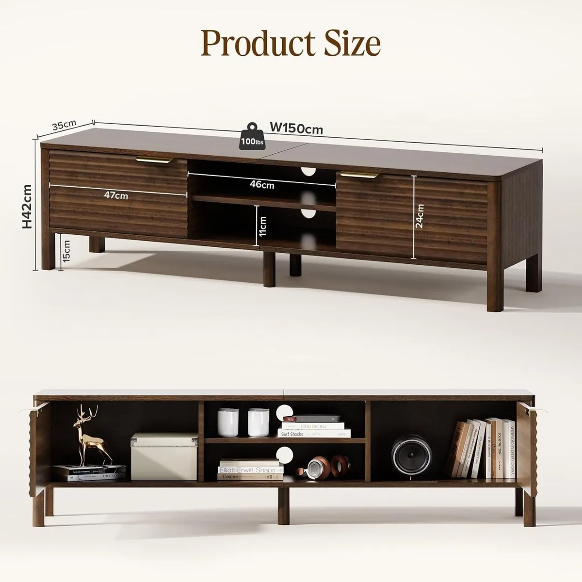 Wooden TV Unit 200CM Long Stand Cabinet - Image 2