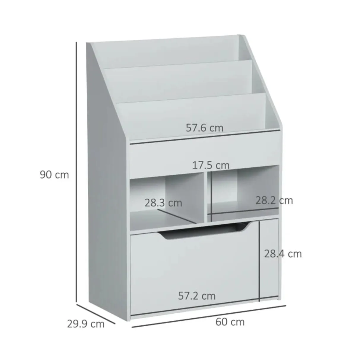Kids' shelf with drawer, bookshelf with compartmen - Image 2
