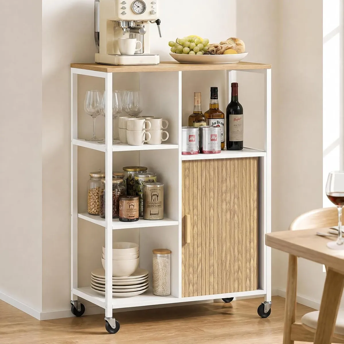 Mobile Kitchen Island with Wheels Storage Space - Image 4