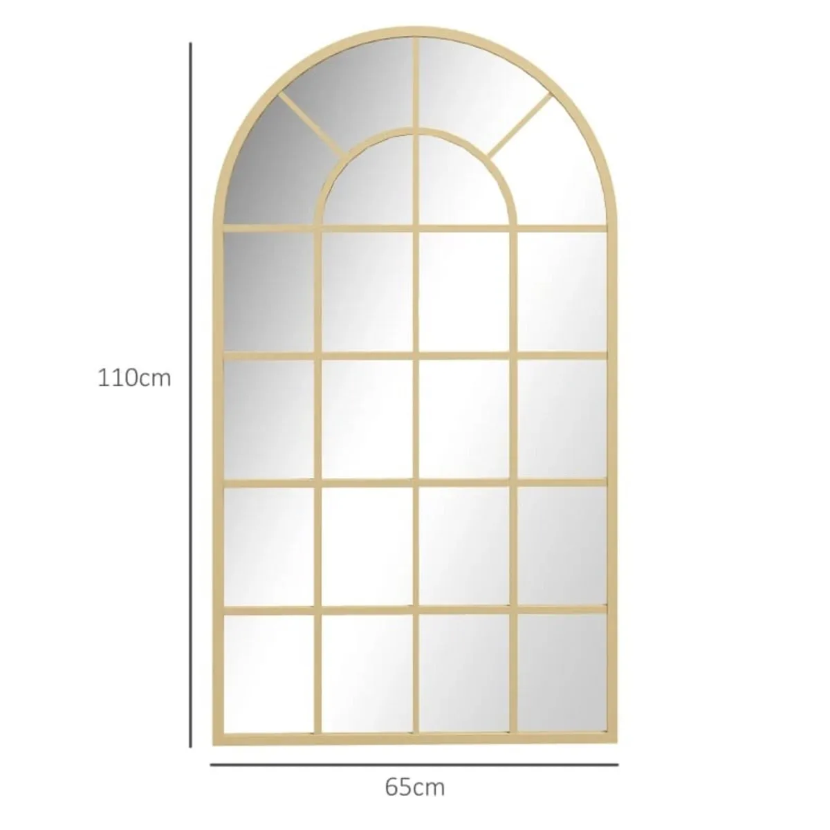 Wall Mirror, Window Design, Hallway Mirror, Metal - Image 3