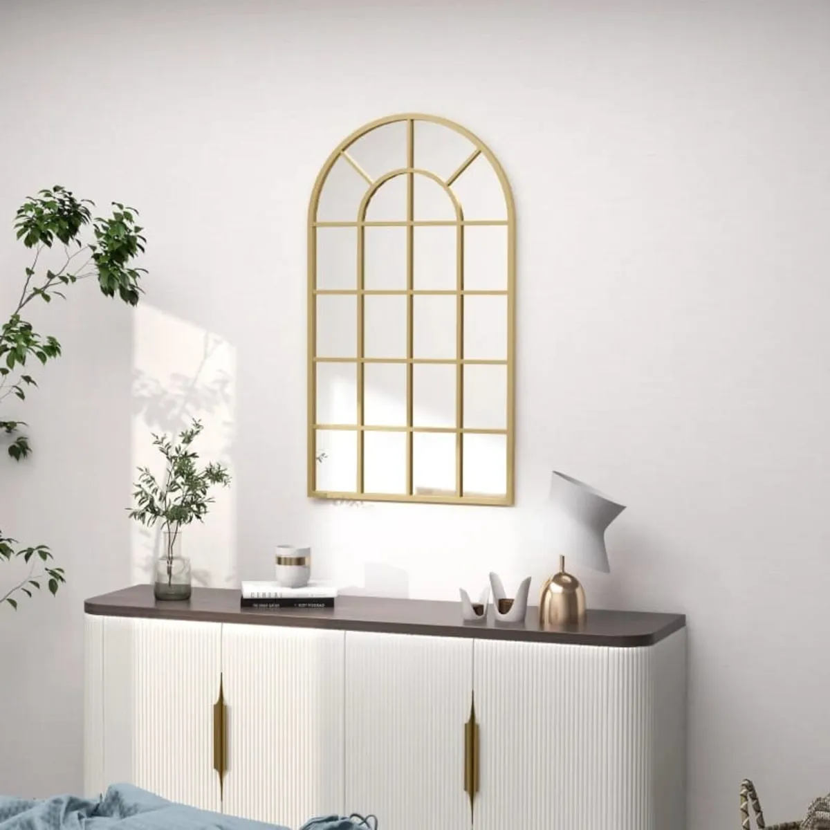 Wall Mirror, Window Design, Hallway Mirror, Metal - Image 2