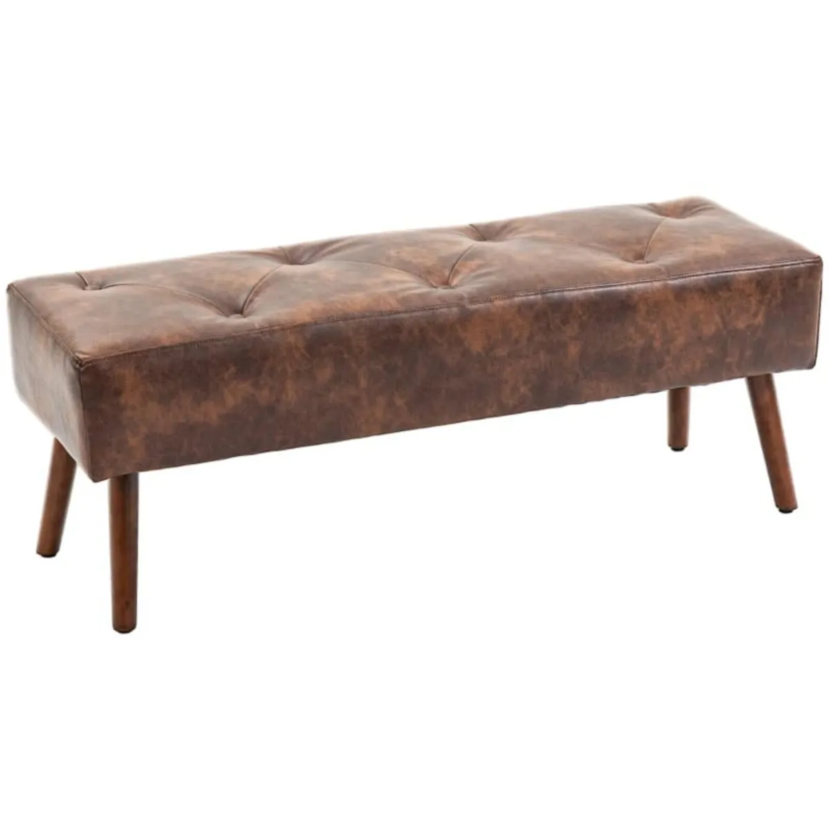 Bed-end bench button-tufted vintage style 114 x 38 - Image 1