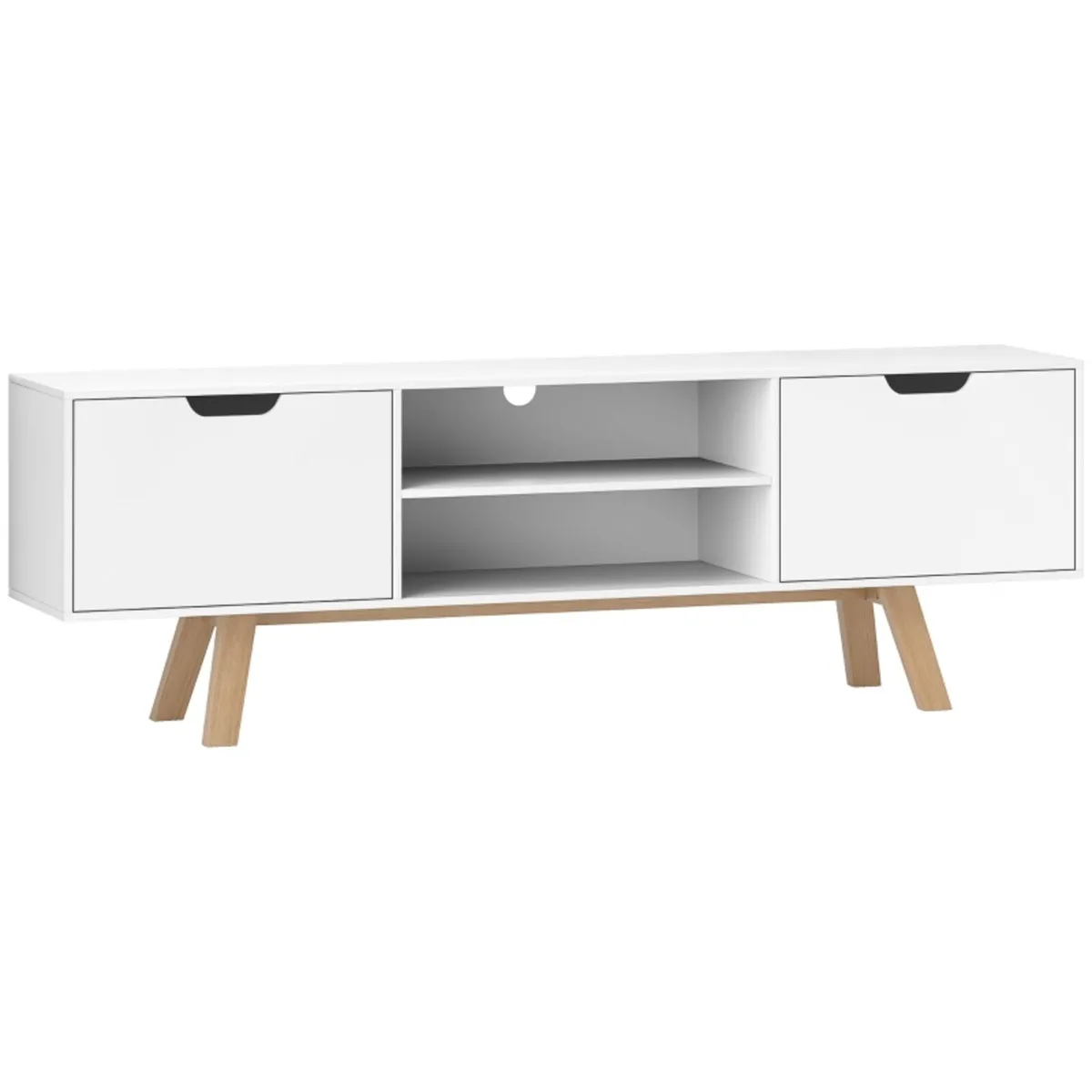 TV cabinet with cabinets and open shelves, MDF, 15 - Image 2