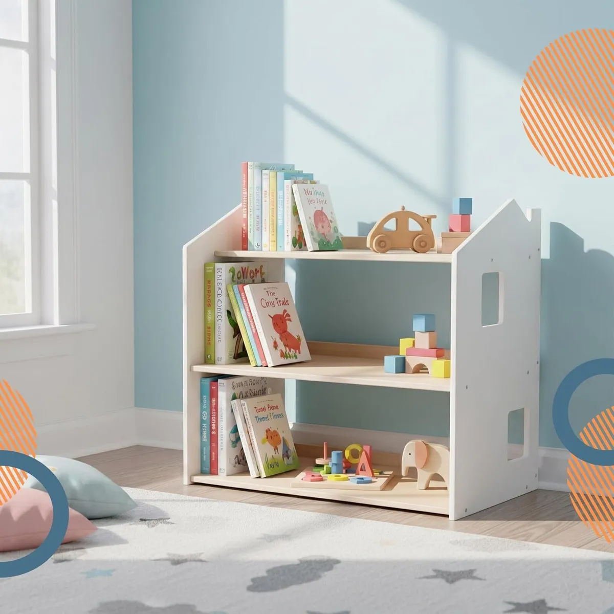 Kids' House-Shaped Bookcase - Image 2