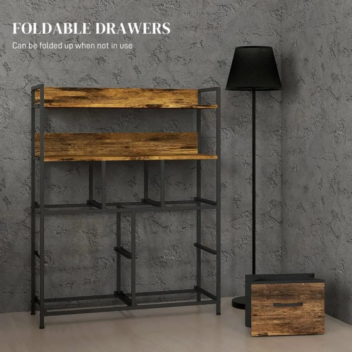 Rustic Chest of Seven Fabric Drawers - Rustic Brow - Image 4