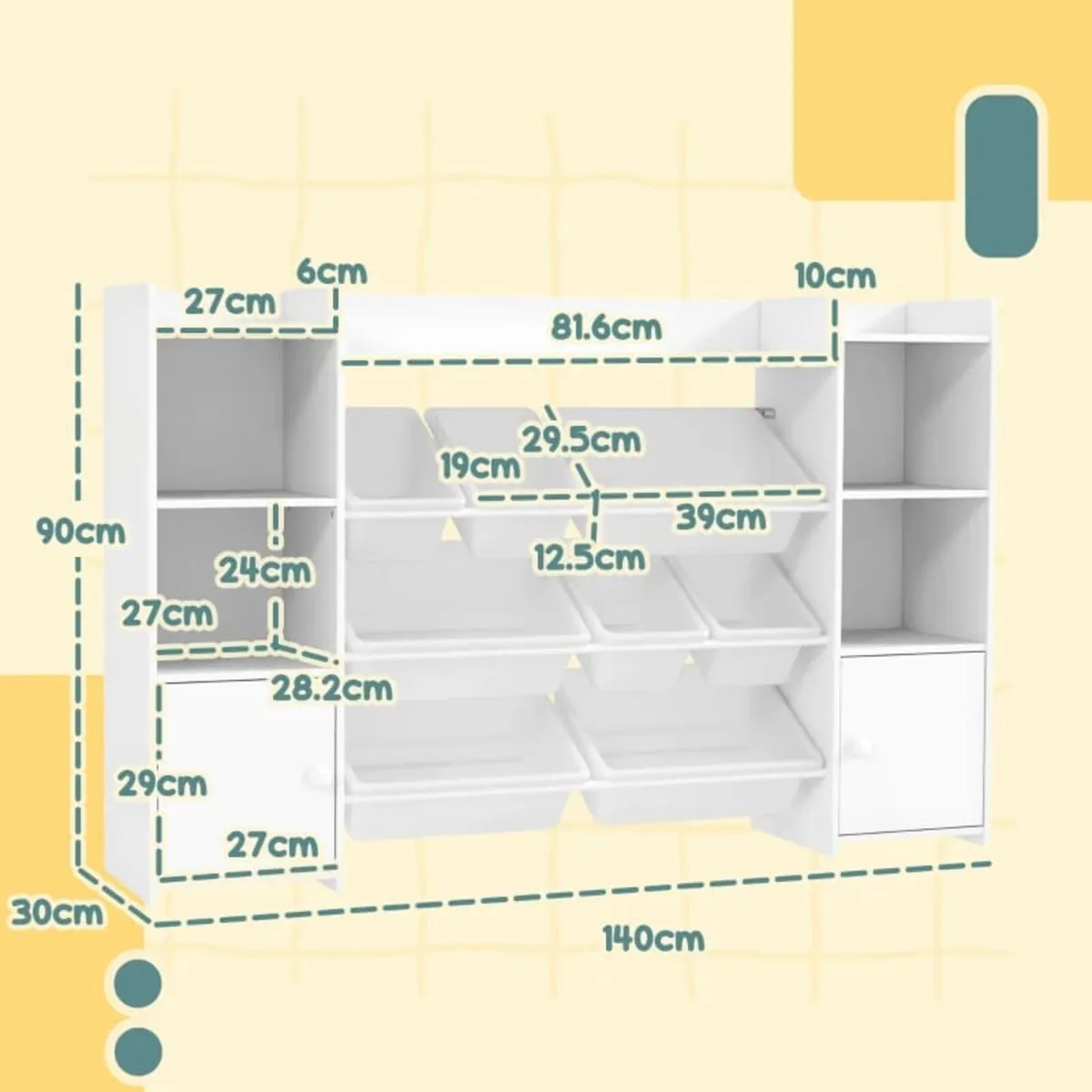 Children's storage shelf, shelf for toys and books - Image 3