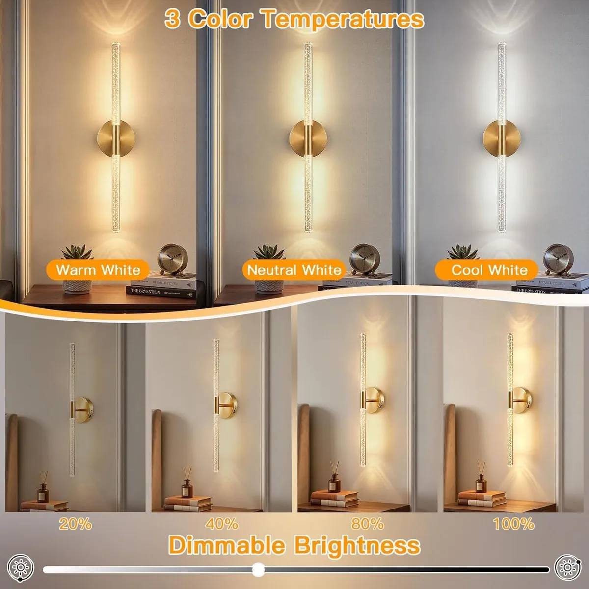 Wall Lights Indoor 8000mah with Bubble Acrylic - Image 3