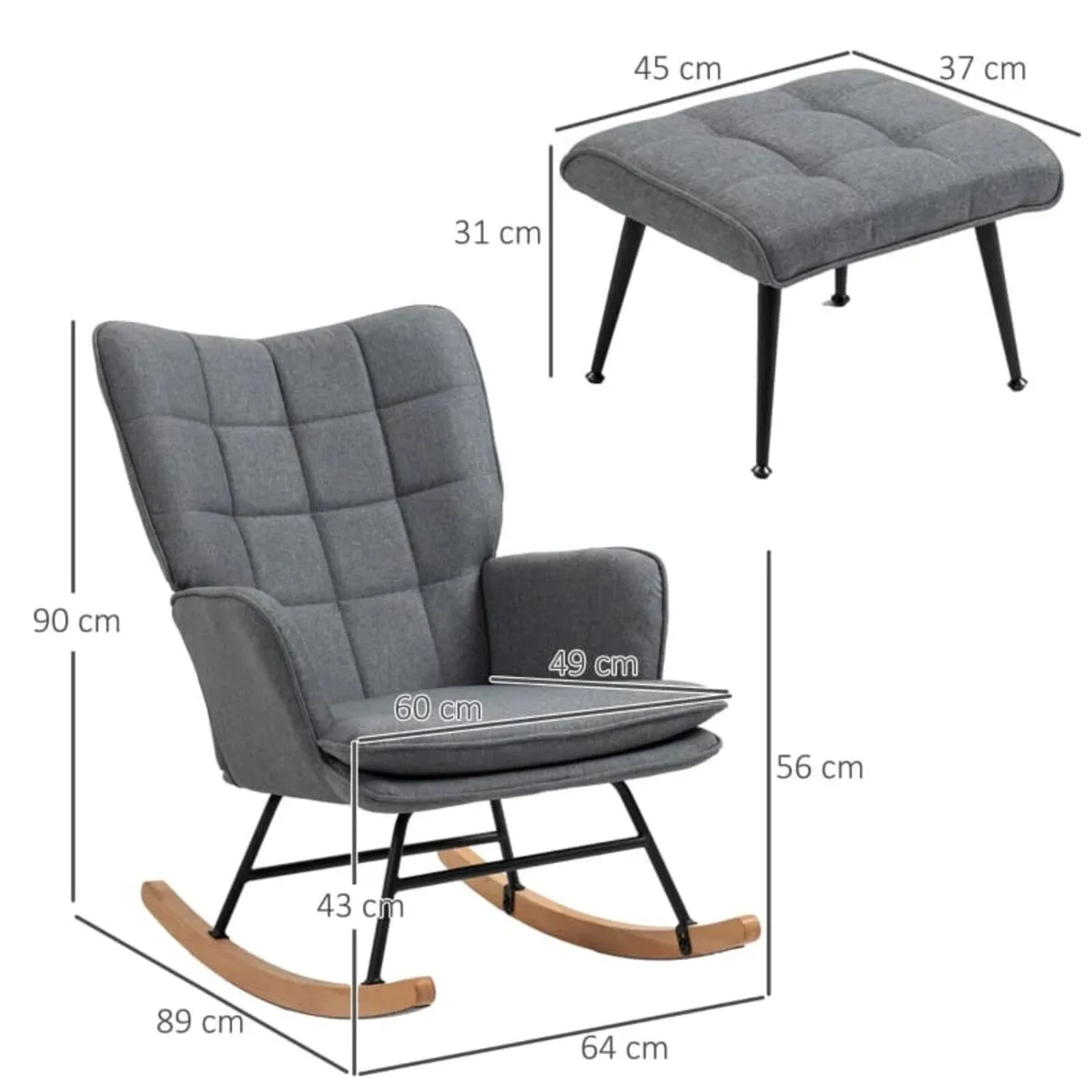 Rocking chair with ottoman, comfortable, up to 130 - Image 2