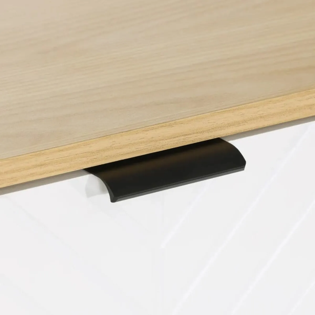 Low sideboard storage cabinet 2 cabinets 3 chevron - Image 3