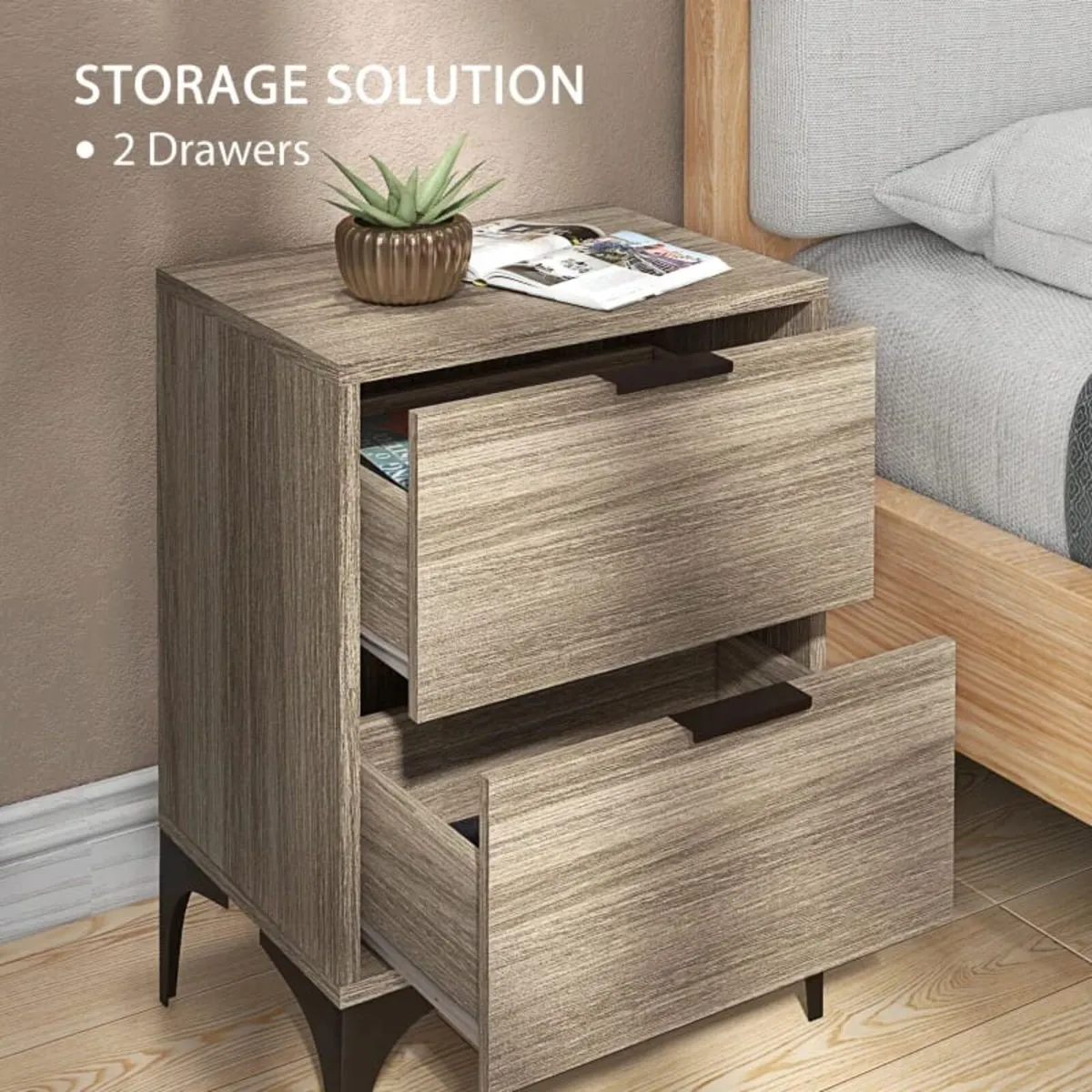 Set of Two Wood Effect Bedside Tables


Features: - Image 2