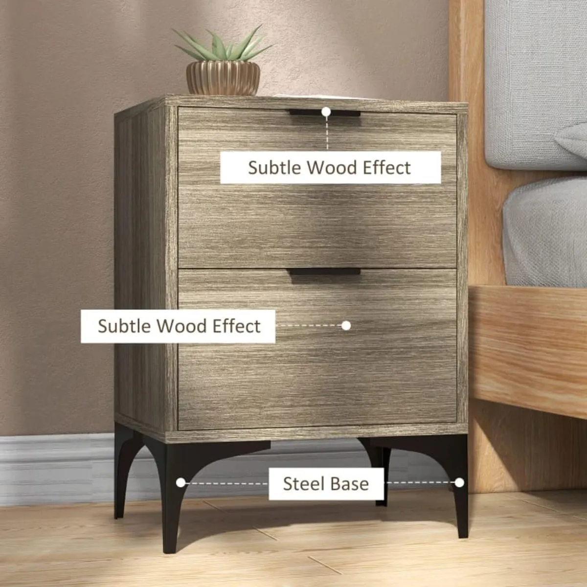 Set of Two Wood Effect Bedside Tables


Features: - Image 3