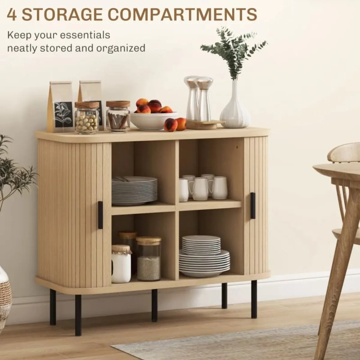 Mid-Century Modern Sideboard Storage Cabinet with - Image 3