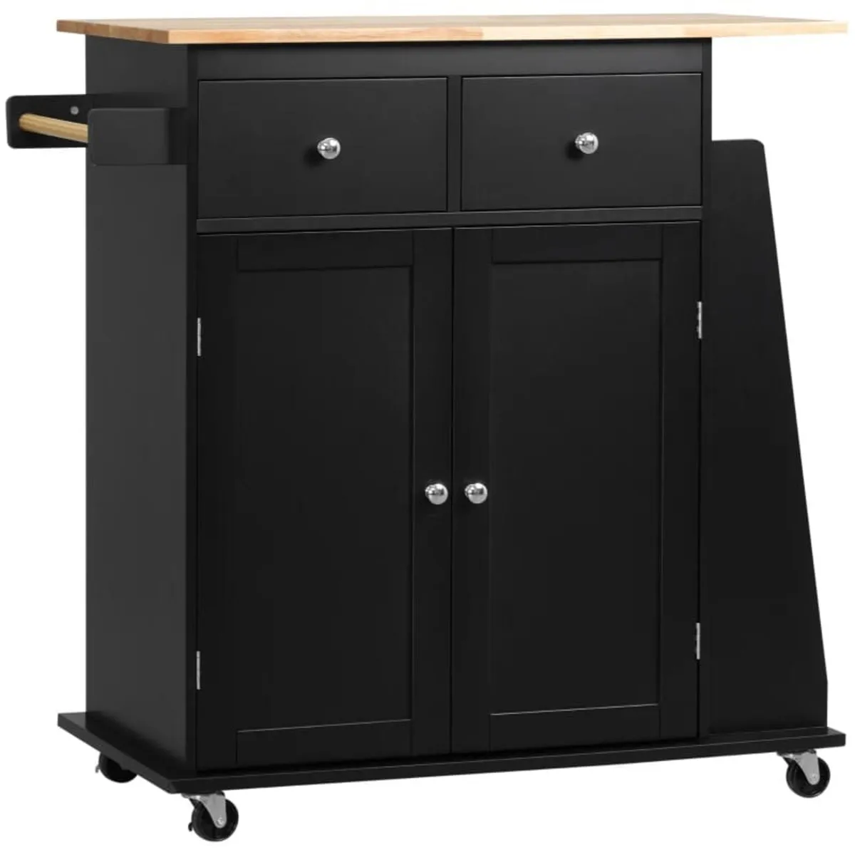 Kitchen trolley island with worktop, shelf, bottle - Image 1