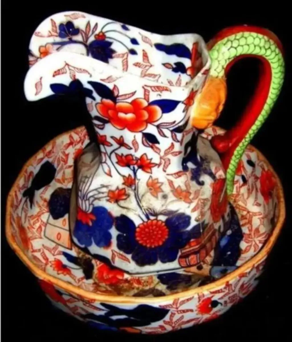 Vintage Ringtons Imari Patterned Jug & Bowl - Image 4