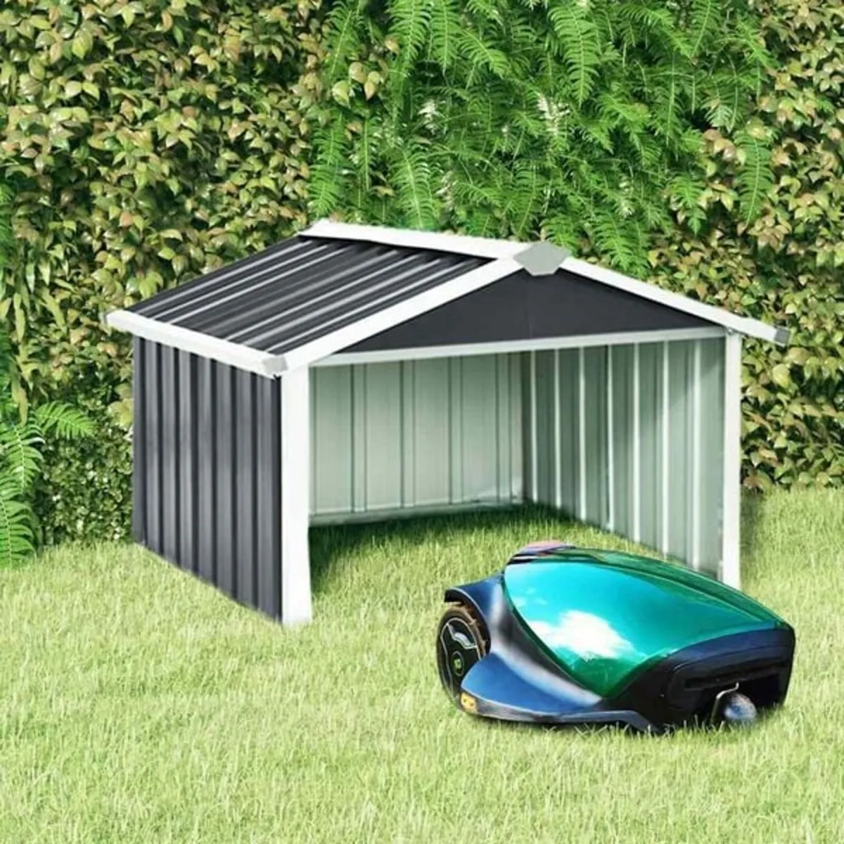 Garden Robot Lawnmower Shed 92x97x63 cm Galvanised - Image 4