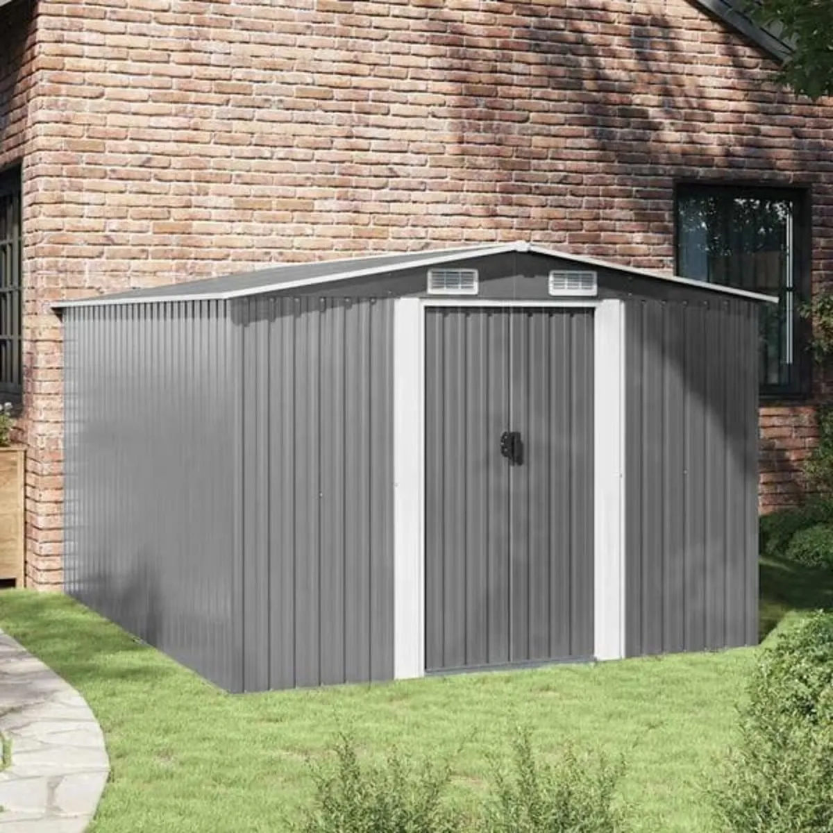Garden Shed 257x298x178 cm Metal Grey

Description - Image 1