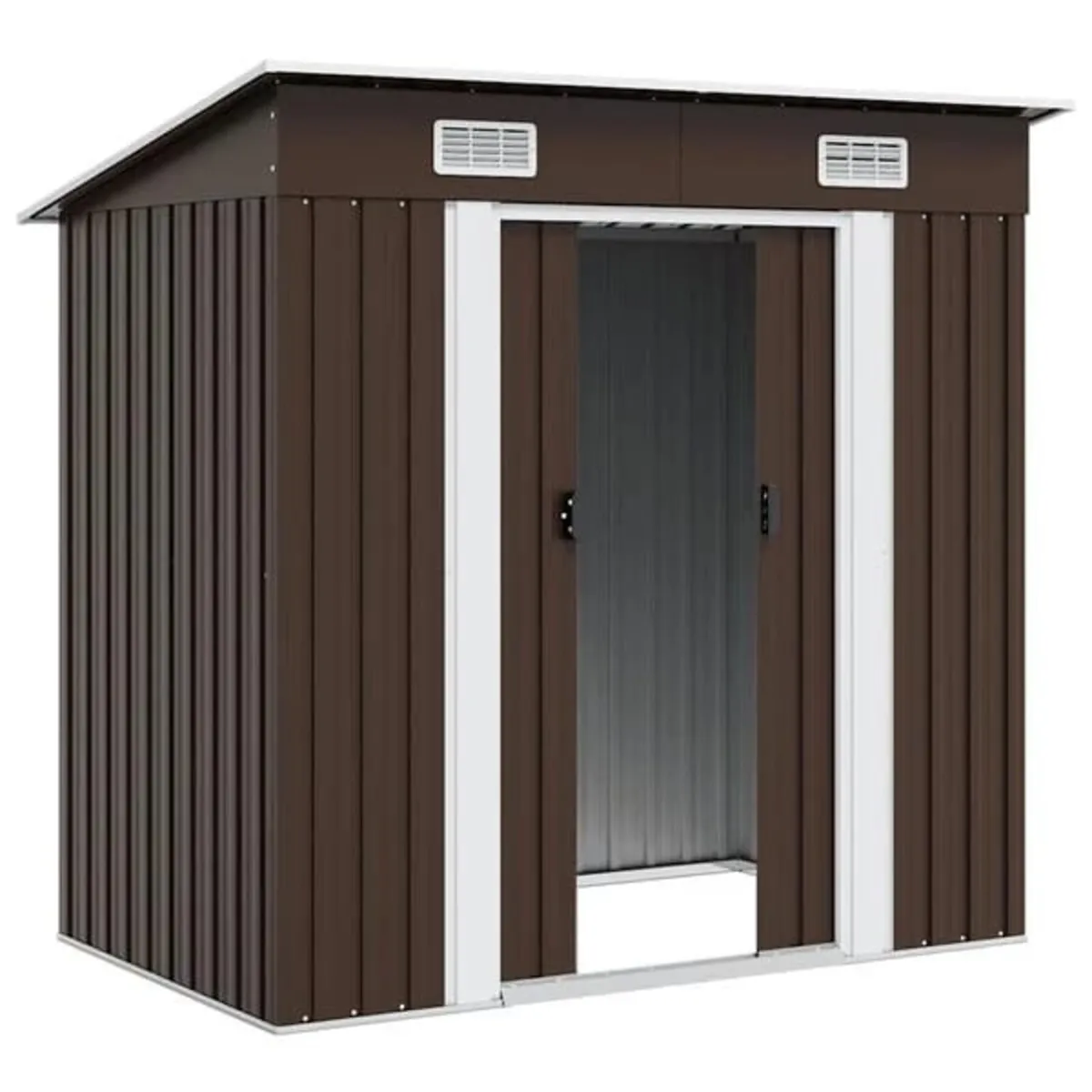Garden Storage Shed Brown 194x121x181 cm Steel

De - Image 4