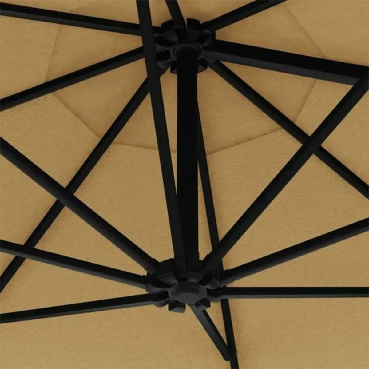 Wall-mounted Garden Parasol with LEDs 300 cm Taupe - Image 4