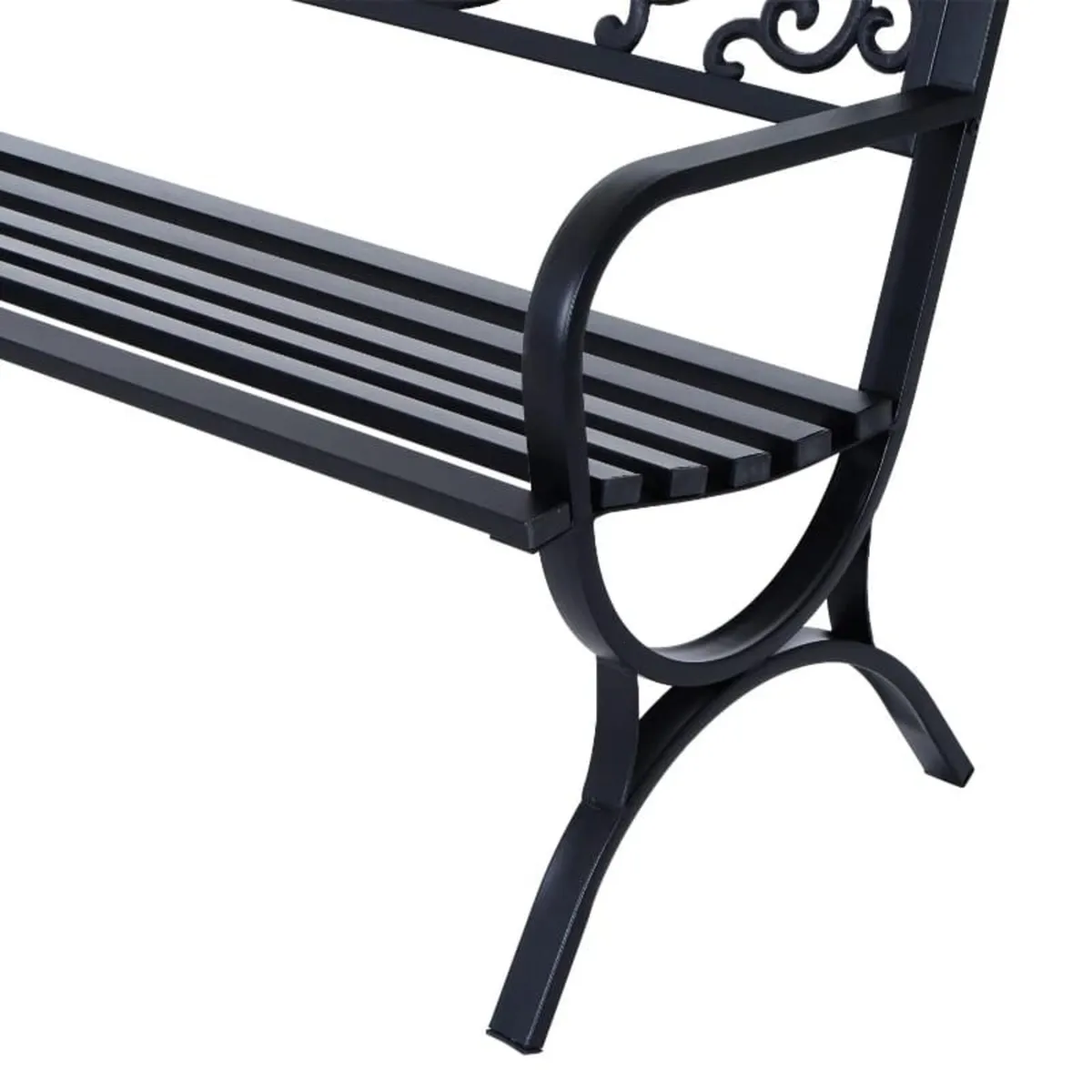2 Seater Metal Garden Bench Garden Park Porch Chai - Image 2