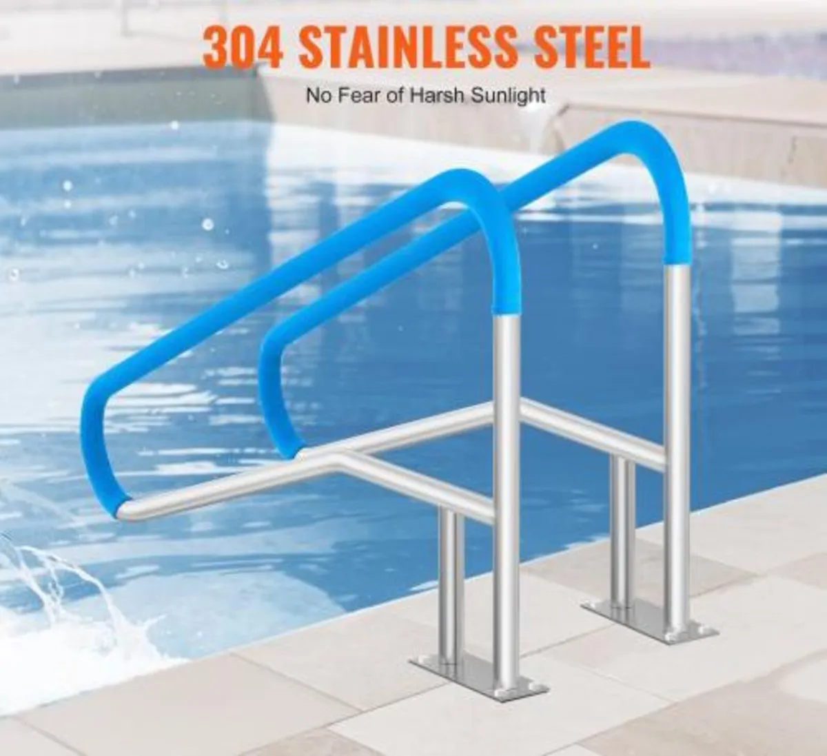 Pool Handrail, 2 PCS 55 x 32 inch Pool Railing, St - Image 2