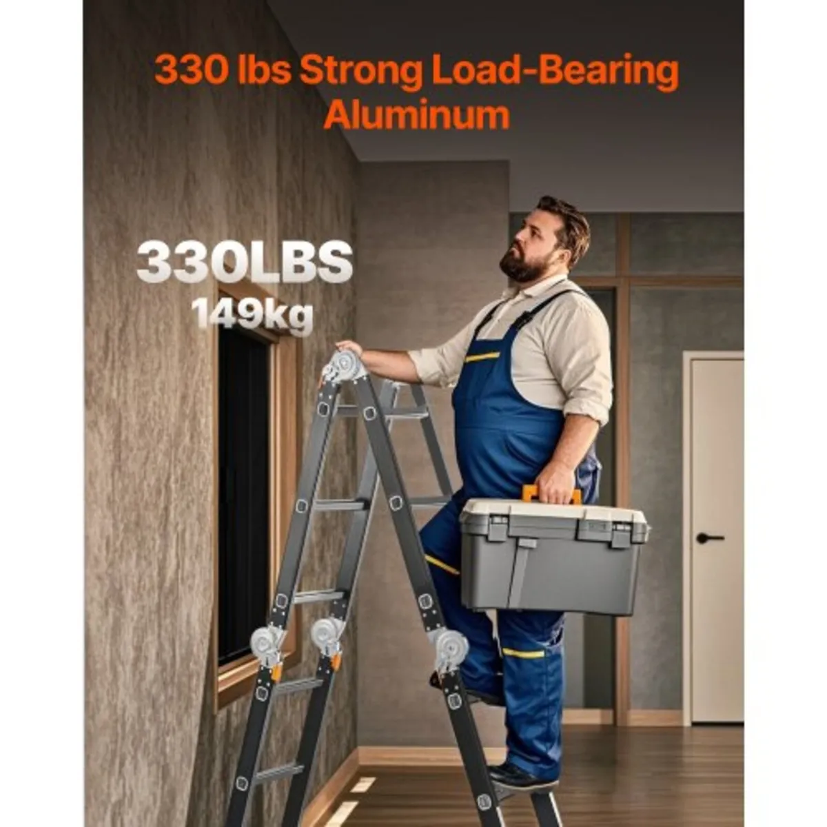 Multi-Purpose Folding Ladder, 7-in-1 Tall Extensio - Image 4