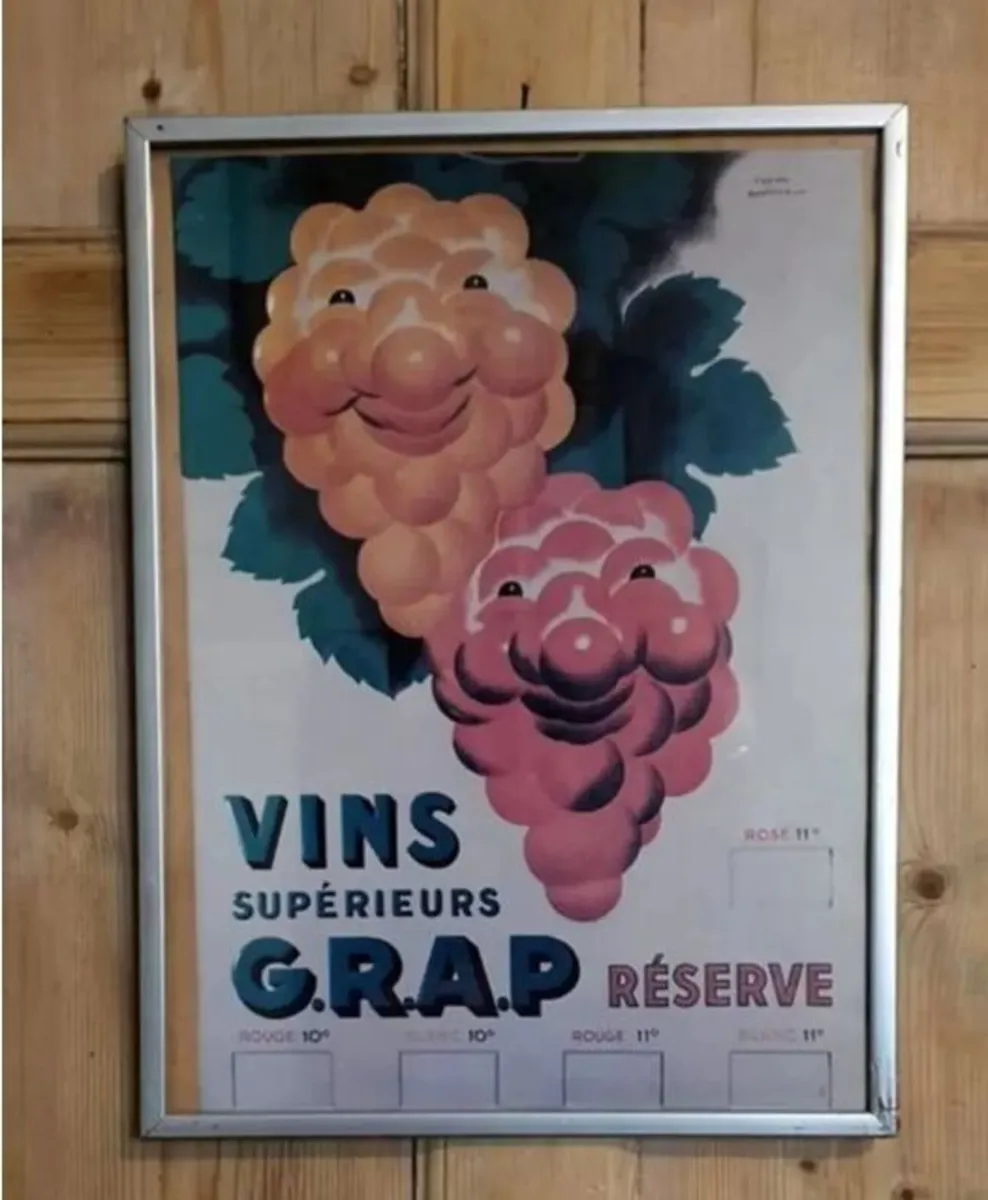 Vintage French Wine Poster - Image 3