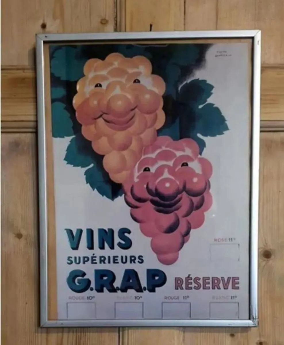 Vintage French Wine Poster - Image 1