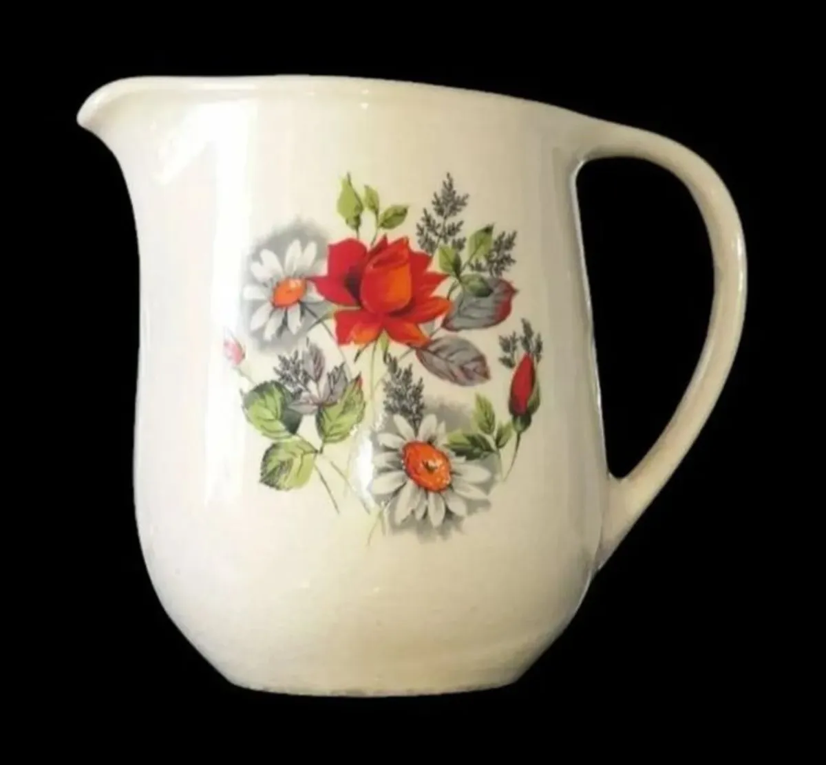 Vintage 1960s Ceramic Floral Jug/Pitcher - Image 2