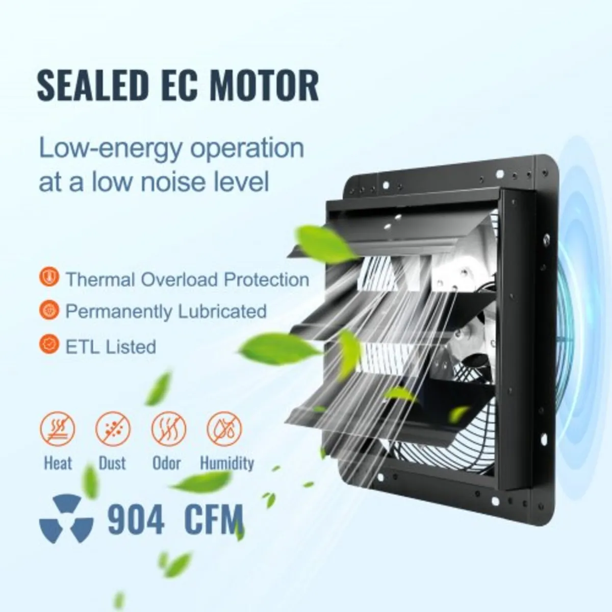 Shutter Exhaust Fan, 305 mm with Temperature Humid - Image 2