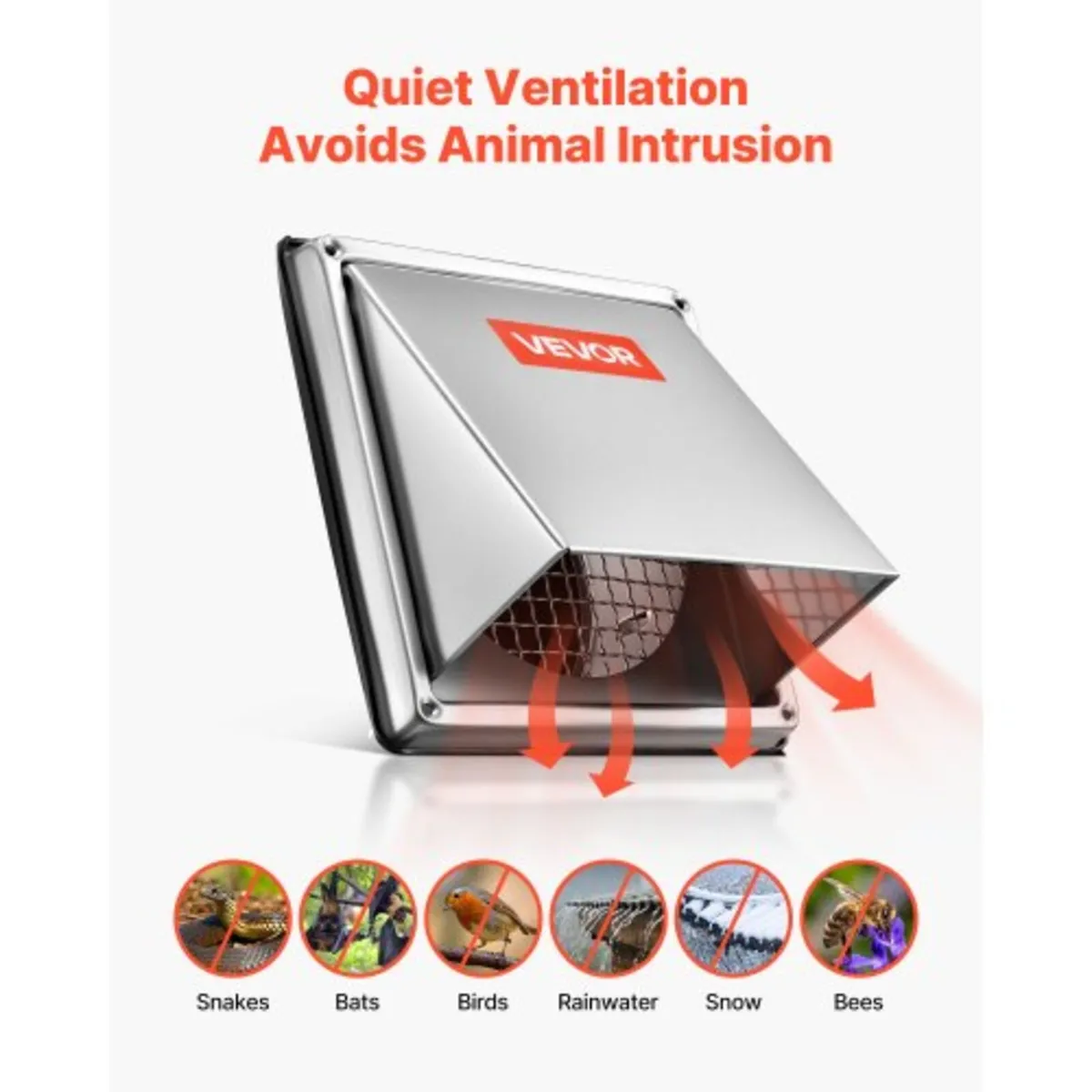 97mm External Extractor Wall Vent Cover, Square AC - Image 2