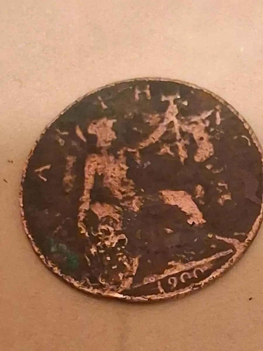 Antique Victorian 1900 Farthing - Image 2