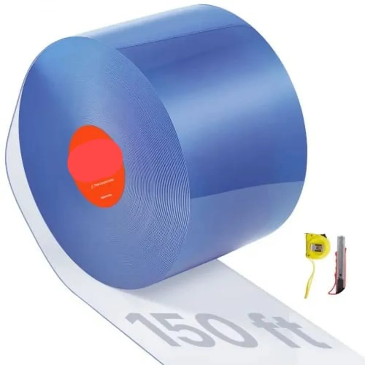 PVC Strip Curtain, 45.7 m Length x 20 cm Width, Pl - Image 1