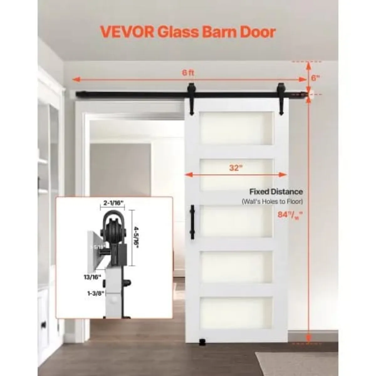 Sliding Barn Door, 813 x 2134mm, High-Strength MDF - Image 3